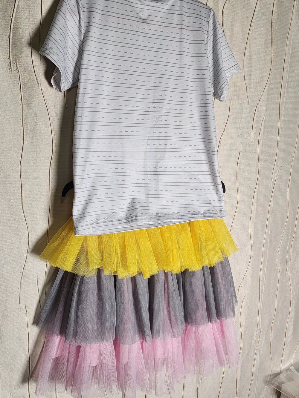Girls Live Love Learn Yellow Heart Tiered Tulle Skirt And Shirt